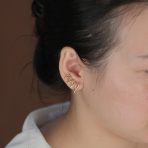 Boho Minimalist Geometric Ear Cuff Cartilage Spike Earrings Sterling Silver - Image 8
