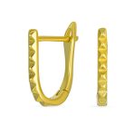 Modern Thin Huggie U Shape Hoop Earrings 14K Gold Plated .925 Sterling Silver - Image 2