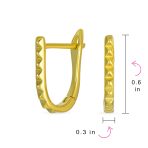 Modern Thin Huggie U Shape Hoop Earrings 14K Gold Plated .925 Sterling Silver - Image 8