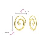Boho Geometric Hoop Huggie Earrings 14K Gold Plated Sterling Silver Spiral Design - Image 8