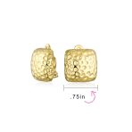 Geometric Hammered Square Clip-On Earrings Silver Gold - Image 5