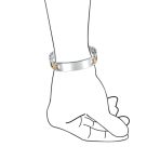 Set of 2 Two-Tone ID Bracelet Cross X Link 8 Inch Stainless Steel Band - Image 4