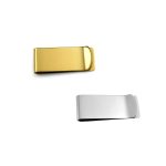 Set of 2 Large Wide Strong Money Clip Card Holder Gold Silver Stainless Steel