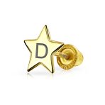 Minimalist Alphabet Cartilage Ear Stud Earrings 14K Gold USA Patriotic Design - Image 4