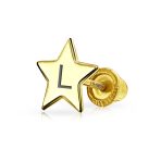 Minimalist Alphabet Cartilage Ear Stud Earrings 14K Gold USA Patriotic Design - Image 12