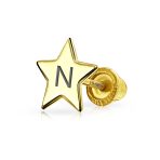 Minimalist Alphabet Cartilage Ear Stud Earrings 14K Gold USA Patriotic Design - Image 14