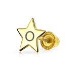 Minimalist Alphabet Cartilage Ear Stud Earrings 14K Gold USA Patriotic Design - Image 15