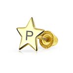 Minimalist Alphabet Cartilage Ear Stud Earrings 14K Gold USA Patriotic Design - Image 16