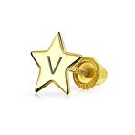 Minimalist Alphabet Cartilage Ear Stud Earrings 14K Gold USA Patriotic Design - Image 22