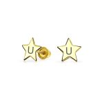 Minimalist 14K Gold Star Stud Earrings for Helix, Cartilage, and Lobe Piercing - Image 22