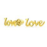 Petite 14K Gold Love Symbol Stud Earrings Secure Screwback