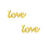 Petite 14K Gold Love Symbol Stud Earrings Secure Screwback - Image 2