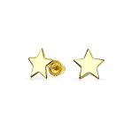 Minimalist 14K Gold Star Stud Earrings for Helix, Cartilage, and Lobe Piercing