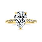 Classic Pear Shape Solitaire Cubic Zirconia CZ Engagement Ring Sterling Silver - Image 3