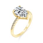 Classic Pear Shape Solitaire Cubic Zirconia CZ Engagement Ring Sterling Silver - Image 6