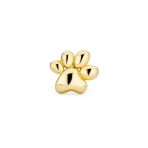 14K Gold Cartilage Ear Stud Pet Paw Print Safety Screwback - Image 2