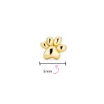 14K Gold Cartilage Ear Stud Pet Paw Print Safety Screwback - Image 4