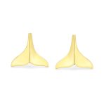 Nautical Mermaid Fin Whale Tail Stud Earrings Sterling Silver Rose Gold Vermeil - Image 3