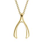Graduation Charm Good Luck Wishbone Pendant Necklace .925 Sterling Silver - Image 2
