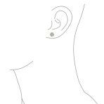 Set of 2 Crown Basket Clear CZ Stud Earrings Gold Plated Sterling Silver 6MM - Image 3