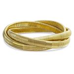 i Omega Cobra Bangle Interlocking Bracelet Rose Gold Plated Large Wrist 8.5 Inch