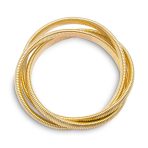 i Omega Cobra Bangle Interlocking Bracelet Rose Gold Plated Large Wrist 8.5 Inch - Image 3