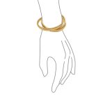 i Omega Cobra Bangle Interlocking Bracelet Rose Gold Plated Large Wrist 8.5 Inch - Image 5