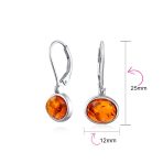 Simple Bezel Set Dangle Earrings with Amber Jade Moonstone Onyx Gemstones - Image 13