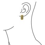 Set of 2 Grooved Rope Half Hoop Clip-On Earrings Gold Plated - Image 3