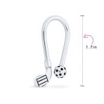 Golf Jewelry Ball & Club U-Shaped Golfer Keychain With Screw on Tip Solid .925 Sterling Silver - Image 3