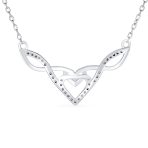 Good Luck Friendship Collar Necklace with CZ Accent Heart and Irish Love Knot - Image 2