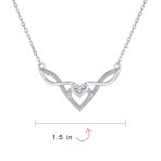 Good Luck Friendship Collar Necklace with CZ Accent Heart and Irish Love Knot - Image 3