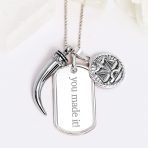 Large Classic Dog Tag Pendant Necklace .925 Sterling Silver With 24 Inch Ball Chain - Image 3