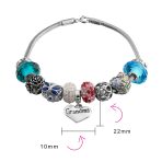 Love Grandma Family Charm Bracelet with Sterling Silver Snake Chain 6.5-9In - Image 2