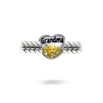Nana Heart Floral Scroll Grandma Charm Bead 14K Gold Plated Silver for Bracelet - Image 4