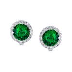 Traditional 2CT Round Black CZ Halo Clip-On Earrings Silver Plated 7MM - Image 7