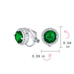 Traditional 2CT Round Black CZ Halo Clip-On Earrings Silver Plated 7MM - Image 15