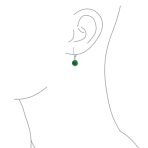 Simple Gemstone 8MM Drop Ball Earrings Secure Hinge Lever Back Sterling Silver - Image 34