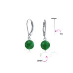 Simple Gemstone 8MM Drop Ball Earrings Secure Hinge Lever Back Sterling Silver - Image 50