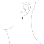 Green Jade Bezel Set Oval Cabochon Gemstone Drop Earrings Gold Plated 925 Silver - Image 7