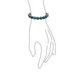Set of 2 Natural Bead Blue Azurite Multi Color Jasper 12MM Stretch Bracelet - Image 2