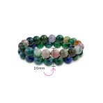 Set of 2 Natural Bead Blue Azurite Multi Color Jasper 12MM Stretch Bracelet - Image 3