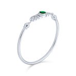 Romantic Infinity Love Knot Celtic Bangle Bracelet Green Red CZ .925 Sterling Silver - Image 3