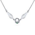 Celtic Friendship Heart Trinity Love Knot Claddagh Necklace Collar Red Garnet Accent - Image 3