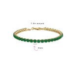 Classic 12CTW Prong Basket Set Solitaire Round Cubic Zirconia Cabochon CZ Tennis Bracelet Gold Plated 7.5 Inch - Image 14