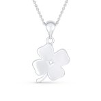 Celtic Irish Good Luck Green Crystal Clover Pendant Necklace Sterling Silver - Image 2