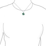 Celtic Irish Good Luck Green Crystal Clover Pendant Necklace Sterling Silver - Image 3
