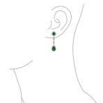 Crown Halo Cubic Zirconia CZ Teardrop Chandelier Clip On Earrings Non-Pierced - Image 13