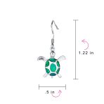 Nautical Opal Sea Turtle Dangle Gemstone Earrings in Sterling Silver - Image 8