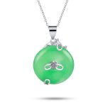 Asian Style Green Jade Dragon Pendant Necklace 18 Inch - Image 2